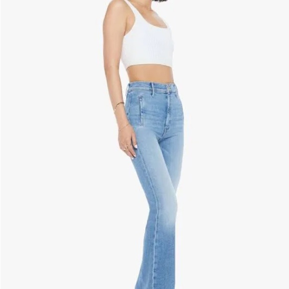 MOTHER Blue Flare Wide Leg Jeans